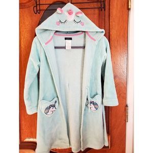 Light Blue Hooded Unicorn Bath Robe